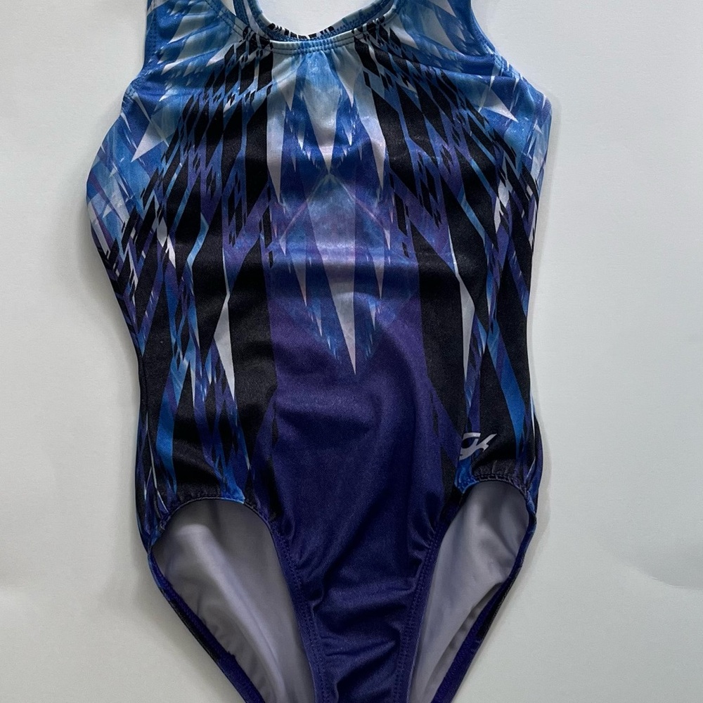 GK Women’s XS Purple, Blue, and Black Leotard